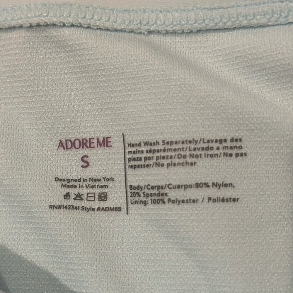 New! ADOREME Light Blue Bikini Set MED TOP SM BOTTOM